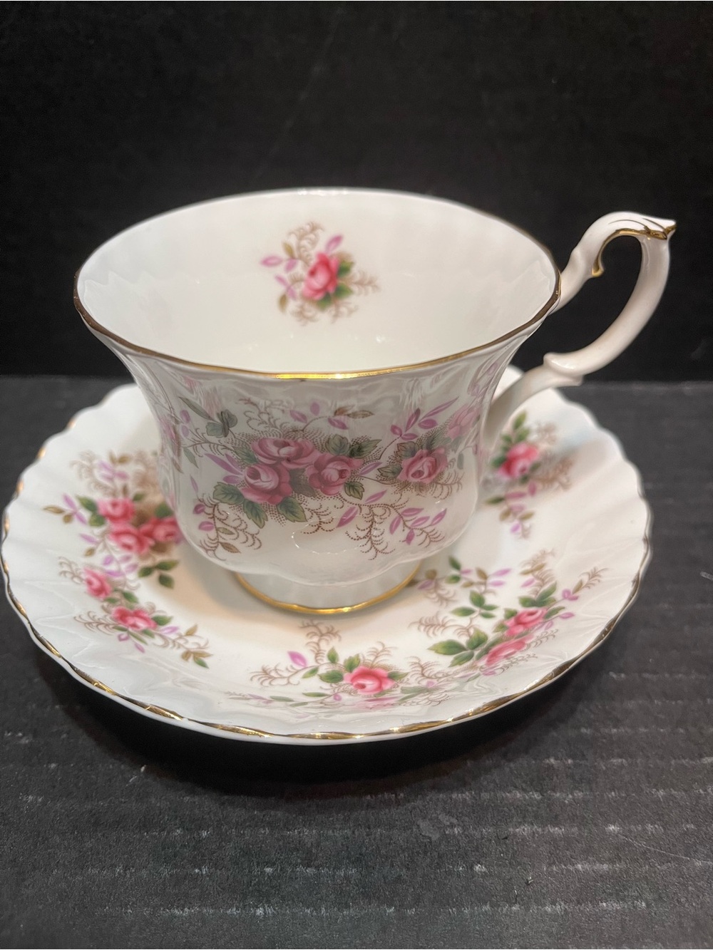 Vintage Royal Albert Bone China England Lavender Rose Cup Saucer Set bone china